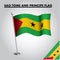 SAO TOME AND PRINCIPE flag National flag of SAO TOME AND PRINCIPE on a pole