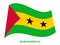 Sao Tome and Principe Flag Waving Vector Illustration on White Background. National Flag