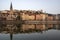 The Saone river and the Saint-Georges district in Lyon at dawn