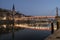 The Saone river and the Saint-Georges footbridge in Lyon at dawn