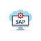 SAP Business process automation software. Cloud software icon. System software enterprise resource planning