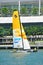 SAP Extreme Sailing team practising at Extreme Sailing Series Singapore 2013