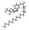 Sapacitabine cancer drug molecule (nucleoside analog). 3D rendering. Atoms are represented as spheres with conventional color