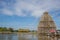 Sapan Khong Floating Market,Song Phi Nong District,Suphanburi,Thailand on December 15,2018:Giant fish trap viewpoint and the long