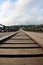 Saphan Mon wooden bridge in morning time