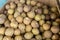 Sapodilla, known locally as Chico, for sale at a fruit stall in a public market in the Philippines