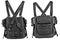 Sapper`s shoulder bag with a modular system to carry full military equipment, black, isolated - view inside