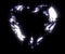 Sapphire heart gem contour in the dark - 3D Illustration