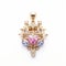Sapphire And Pink Diamond Pendant In Baroque Style