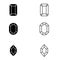 Sapphire precious jewels icon vector set. Geometric gems diamonds illustration sign collection. Gem  symbol.