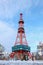Sapporo, Japan - january 20, 2017 : View of the Sapporo TV Tower snow in winter in Sapporo, Hokkaido, Japan