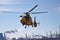 SAR rescue helicopter of the Dutch coast guard is taking off the