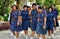 Saraburi, Thailand: School Girls at Thai Temple
