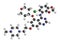 Saracatinib drug molecule. Dual kinase inhibitor, inhibiting both Src and Bcr-Abl tyrosine kinases. 3D rendering. Atoms are