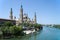 Saragozza cathedral and Ebro river