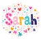 Sarah female name decorative lettering type design