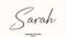 Sarah Female name - in Stylish Lettering Cursive Typography Text