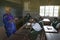 Sarah Kilemi, wife of Parliament member Kilemi Mwiria, speaks to girl students in Meru school, Eastern Kenya, Africa