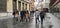 Sarajevo, Bosnia and Herzegovina, March 8, 2020. People on the streets of Sarajevo. Tourists and locals walk around the city