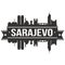 Sarajevo Bosnia Herzegovina Round Icon Vector Art Flat Shadow Design Skyline City Silhouette Template Logo