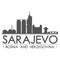 Sarajevo Bosnia and Herzegovina Skyline Silhouette Design City Vector Art Famous Buildings.