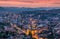 Sarajevo sunset panoramic view