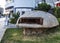 Saranda, Albania - September 2019: Close-up of one of the countless military concrete bunkers or pillboxes in the southern Albania