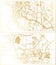 Saransk and Sochi Russia City Map Set in Retro Style in Golden Color