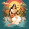 Saraswati devi Goddess, Happy Vasant Panchami Indian festival, Goddess Maa Saraswati. Ai Generated