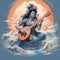 Saraswati devi Goddess, Happy Vasant Panchami Indian festival, Goddess Maa Saraswati. Ai Generated