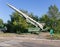 Saratov, Russia - August 16, 2018: Soviet mobile anti-aircraft missile system in Victory Park