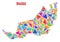 Sarawak State Map - Mosaic of Color Triangles