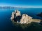 Sarayskiy beach. Shamanka Rock. Lake Baikal at Olkhon Island. the village of Khuzhir