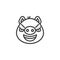 Sarcastic piggy face emoji line icon