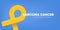 Sarcoma cancer awareness month concept horizontal banner design template with yellow ribbon and text isolated on blue