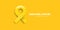 Sarcoma cancer awareness month concept horizontal banner design template with yellow ribbon and text isolated on yellow