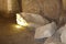 Sarcophagus in an Ancient cave tomb in Beit Shearim, northern Israel