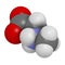 Sarcosine N-methylglycine molecule. 3D rendering. Atoms are represented as spheres with conventional color coding: hydrogen .