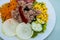 Sardine Salad for Lunch in Porto Moniz in North West Madeira