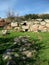 Sardinia. Gonnosfanadiga. Archeological area of San Cosimo. Front of the Tomb of giants Grutta de Santu Juanni, 2nd millennium bC