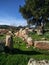 Sardinia. Gonnosfanadiga. Archeological area of San Cosimo. Front of the Tomb of giants Grutta de Santu Juanni, 2nd millennium bC