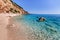 Sardinia, Italy. Crystal clear azure water of the natural beach near Cala Biriola.