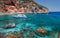 Sardinia, Italy, holidays. Cala Biriola Beach, sea with crystal clear azure water.