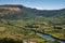 Sardinia, Italy - Panoramic view of the hills surrounding the town of Bosa by the Temo river seen from Malaspina Castle hill -