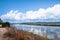 Sardinia. Natural environment. Coastal backdunal pond of Porto Botte in the Sulcis region. Shrubs of glasswort in saline water