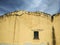 Sardinia. Old buildings. Ancient ruined house.  Severe damage to the masonry along the roof support line.