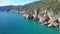 Sardinia sea aerial view Cala Fuili beach