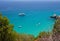 Sardinia seascape. View of crystal sea on summer in Sardinia, near Cala Luna. Sardinian landscape. Holidays in Sardinia