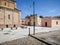 Sardinia. Tratalias. Glimpse of Tratalias Vecchia. The main square with the medieval Cathedral of Santa Maria di Monserrato