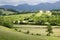 Sare, France in Basque Country on Spanish-French border, is a hilltop 17th century village surrounded by farm fields and mount